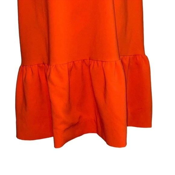 Victoria Beckham x Target Scallop Trim Ruffle Mini Dress Orange & Black Large - Picture 3 of 6